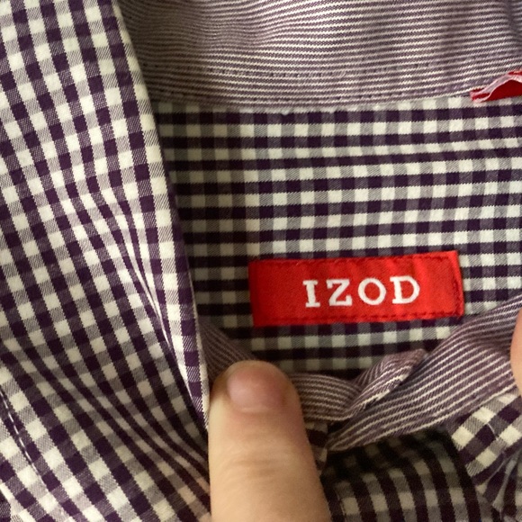 IZOD Button Down Casual/Dress Shirt Contrasting Cuffs. - Picture 3 of 5